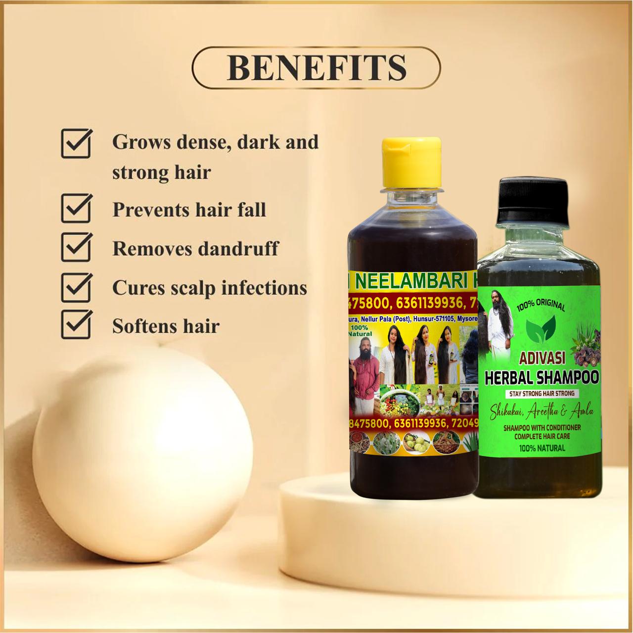 Adivasi Herbal Hair Oil + Shampoo FREE
